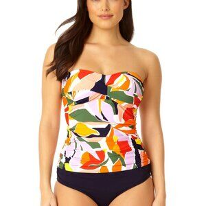 **Ann Cole** Women's Twist Front Bandeaukini Swim Top L